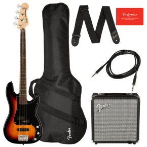 Baskytara 4strunná Fender Squier  Affinity PJ Bass LRL 3TS R15 Pack