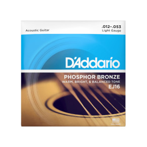 Struny kovové pro akustickou kytaru D'Addario  EJ16 Phosphor Bronze Light .012 - .053