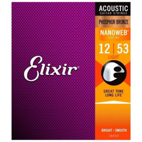 Struny kovové pro akustickou kytaru Elixir  16052 PB Light 12/53