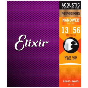 Struny kovové pro akustickou kytaru Elixir  16102 PB Medium 13/56