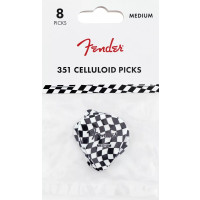 Fender 351 Celluloid Picks Checkeboard Medium - 8 ks