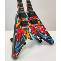 Miniatura kytary Music Legends PPT-MK144 Dave Mustaine Megadeth Dean Flying V Double Neck