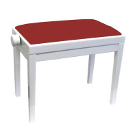 Stolička klavírní Discacciati  105R/36/27E bílý mat/červený vinyl