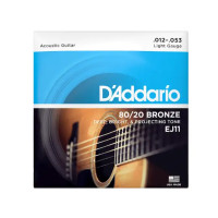 Struny kovové pro akustickou kytaru D'Addario  EJ11 80/20 Bronze Light 12/53