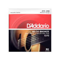 Struny kovové pro akustickou kytaru D'Addario  EJ12 80/20 Bronze Medium 13/56