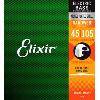 Struny pro baskytaru Elixir  14087 Light/Medium Extra Long Scale 45/105