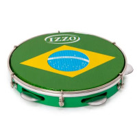 Tamburína Izzo  3438VD Pandeiro 10" ABS Brazilian Flag Verde