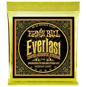 Ernie Ball 2556 Everlast 80/20 Bronze Medium Light Coated