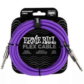 Kabel nástrojový Ernie Ball EB 6415 Flex Instrument Cable Straight/Straight 10ft - Purple