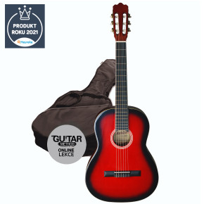 Klasická kytara paket 4/4 Ashton  SPCG 44 TRB Pack (červená)