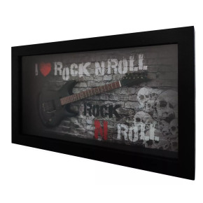 Miniatura kytary Music Legends PPT-MKB001 I Love Rock´n´Roll Black Double Cut Guitar