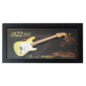 Miniatura kytary Music Legends PPT-MKB003 Jazz Night Coffee and Music Fender Stratocaster