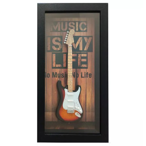 Miniatura kytary Music Legends PPT-MKB008 Music Is My Life Fender American Stratocaster 3CS