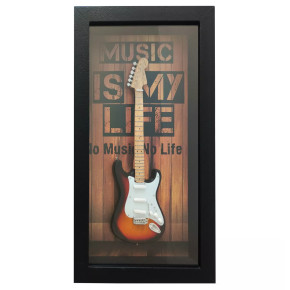 Miniatura kytary Music Legends PPT-MKB008 Music Is My Life Fender American Stratocaster 3CS