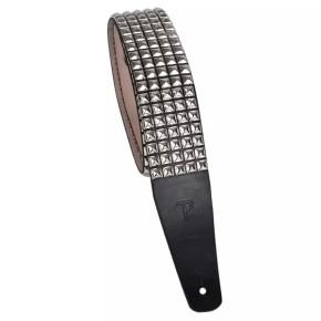 Řemen kytarový Perri’s Leathers 7113 Studded Leather Silver
