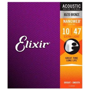 Elixir 11002 Bronze 80/20 Extra Light 10/47