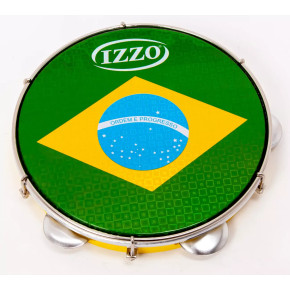 Izzo 3438AM Pandeiro 10&amp;quot; ABS Brazilian Flag Amarelo