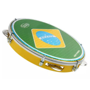 Izzo 3438AM Pandeiro 10&amp;quot; ABS Brazilian Flag Amarelo