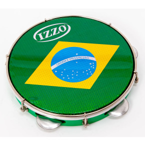 Tamburína Izzo  3438VD Pandeiro 10" ABS Brazilian Flag Verde