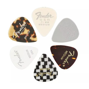 Fender 351 Shape, Material Medley, Medium - 6 Pack