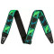 Fender Neon Monogrammed Strap, Blue and Green